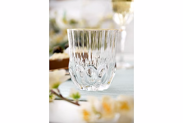 Eleganckie szklanki do whisky ze złotym rantem ADAGIO GOLD-ADGE