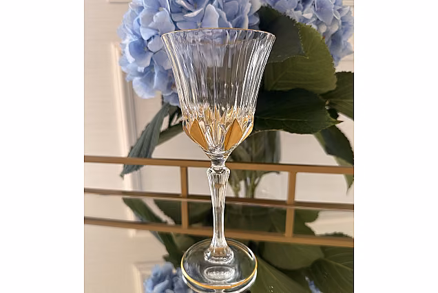 Marigold-MG-piekne kieliszki do wody 280ml ze złotym zdobieniem