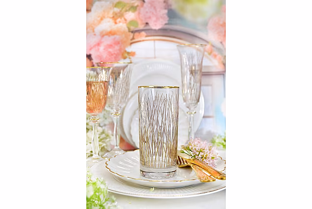 Bloom Gold-BGD- eleganckie szklanki do drinków ze złotem 6szt