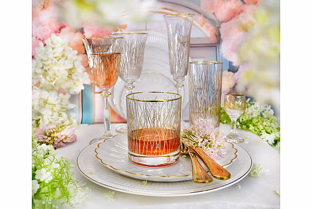 Bloom Gold-BGD- eleganckie szklanki do drinków ze złotem 6szt