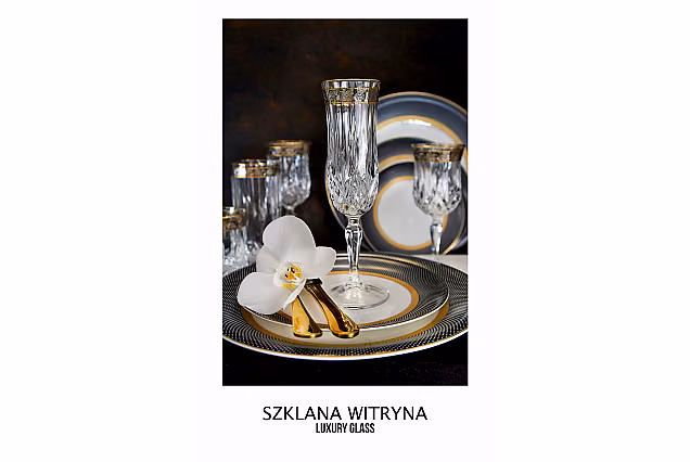 Zestaw 2 szt do szampana 130ml zdobione